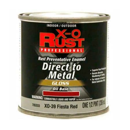 General Paint Interior/Exterior Paint, Gloss, Oil Base, Fiesta Red, 1/2 pt 705333